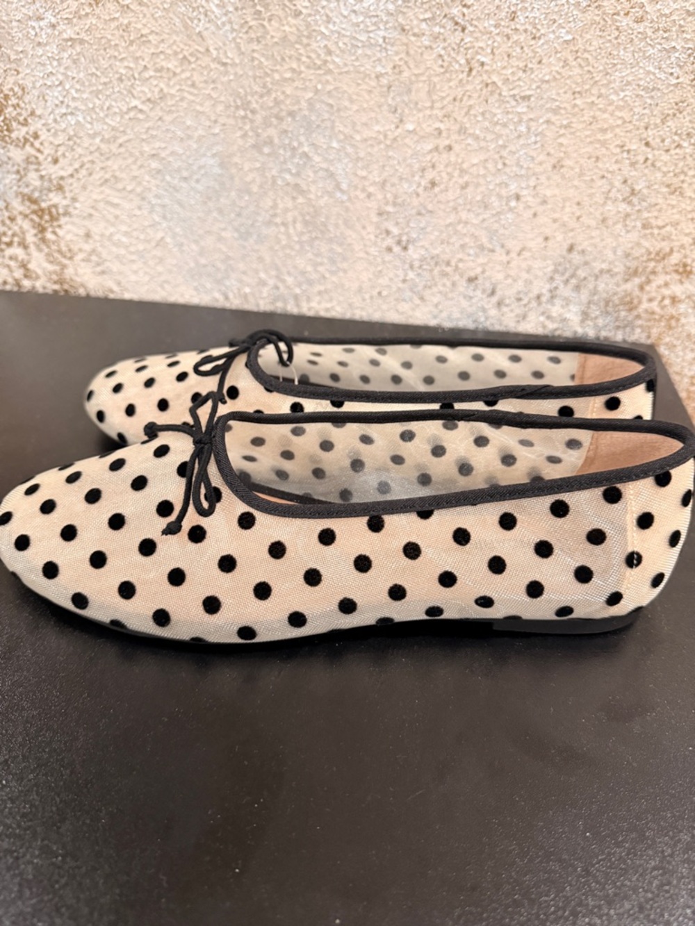No Boundaries Cream and Black Polka Dot Ballet Flat - Picture 3 of 5